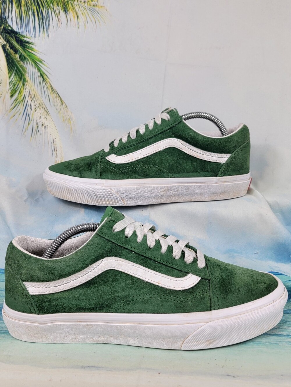 Vans Green Suede Old Skool Womens 8.5 Scotchguard
